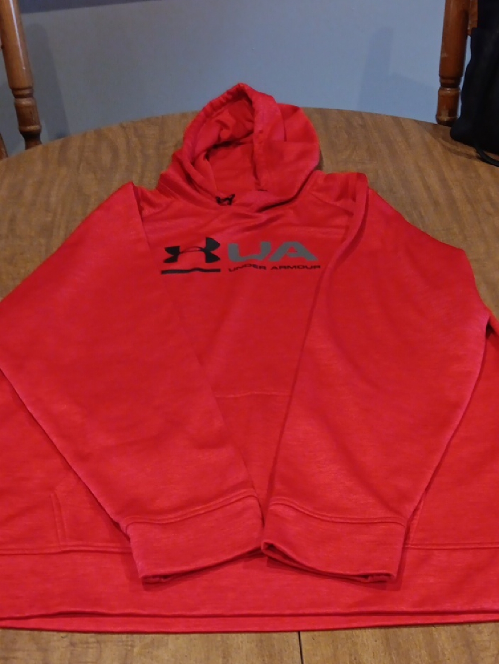 Under Armour Red Pullover Hoodie with Front Logo